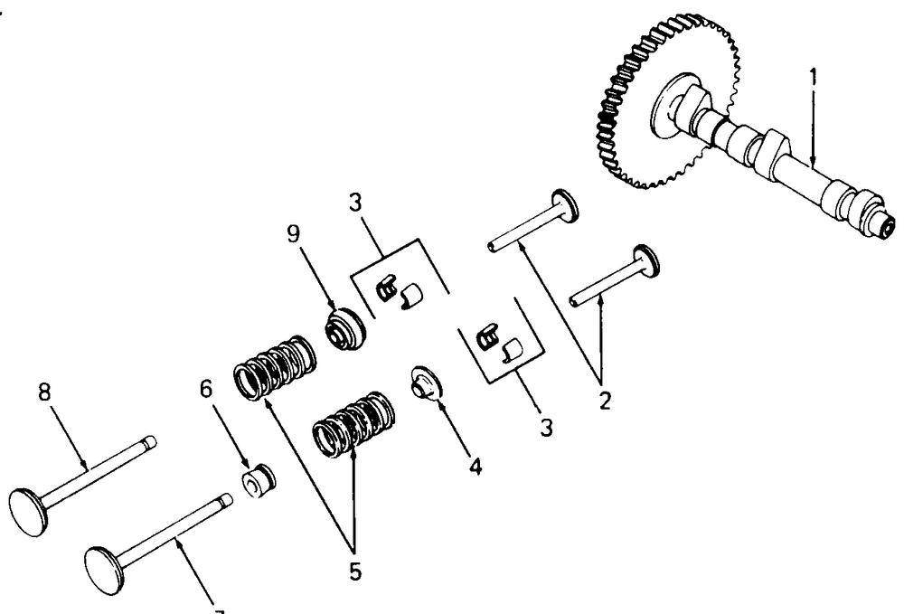 Camshaft And Valves Diagram and Parts List for 1860 800000-821059-140661100-141661100 Cub Cadet Lawn Tractor